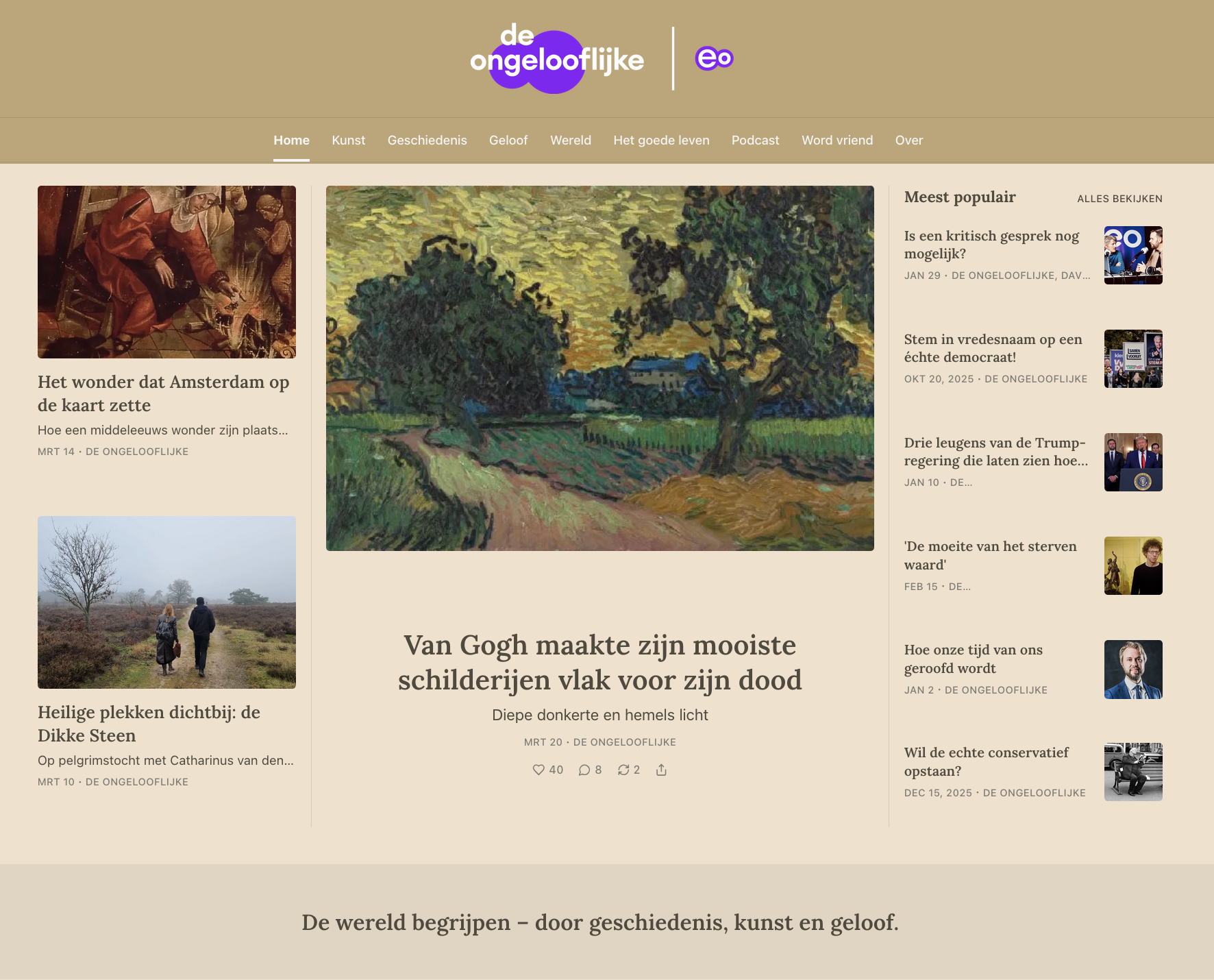 De Ongelooflijke podcast Substack interface via Jacob De Vries