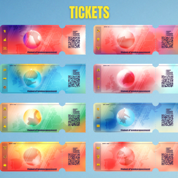 Participants with their tickets